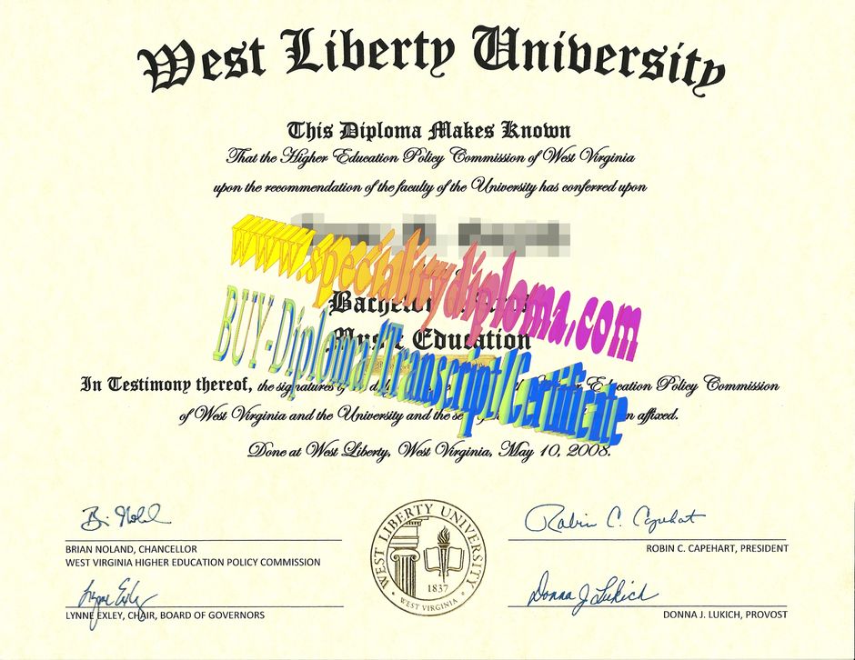 Make fake West Liberty University Diploma