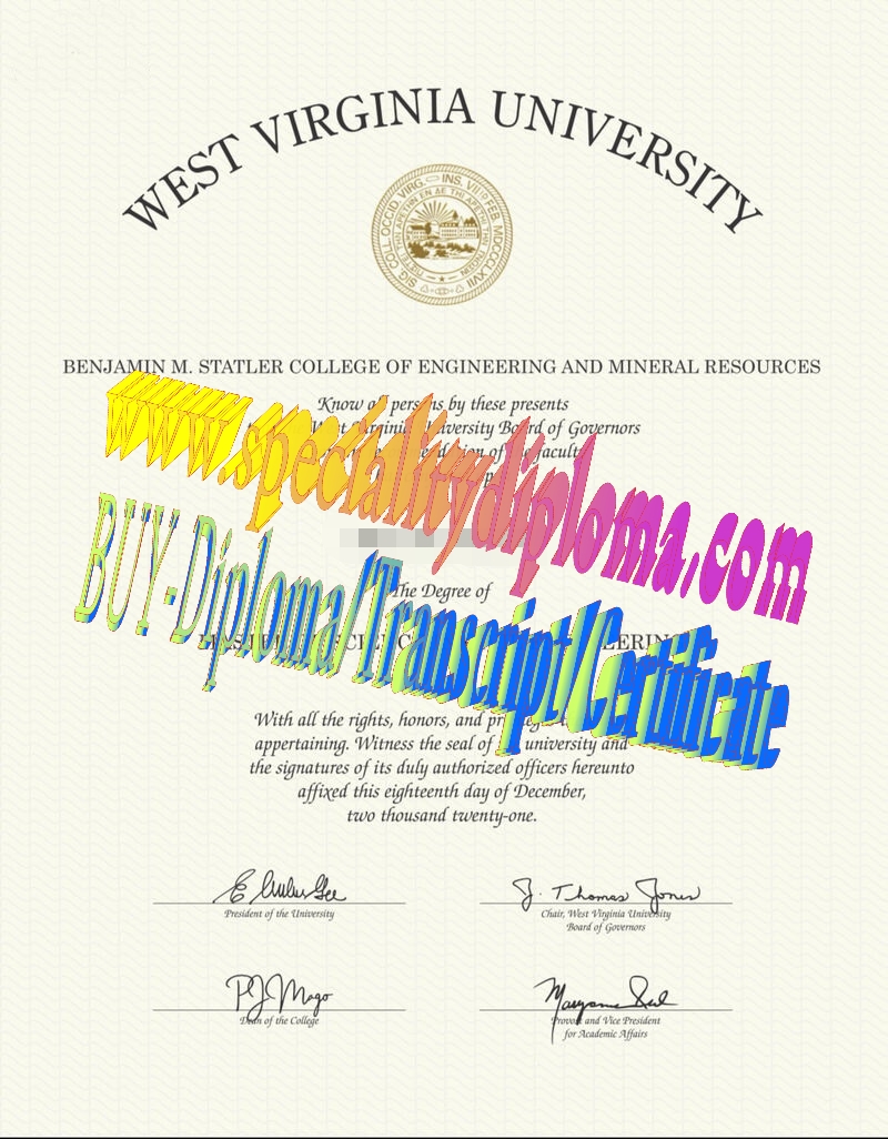 Make fake West Virginia University Diploma