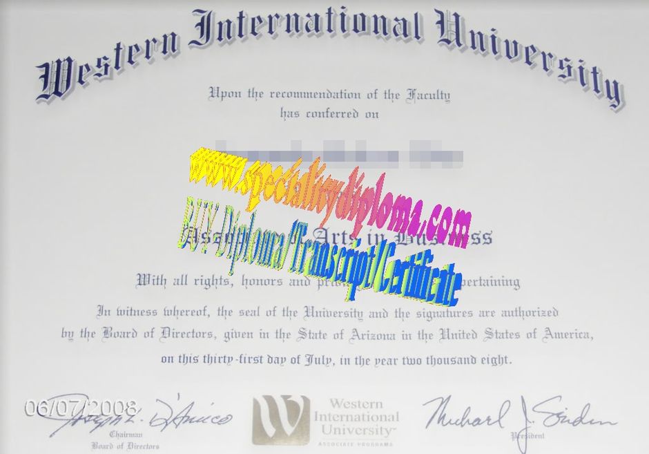 Make fake Western International University Diploma