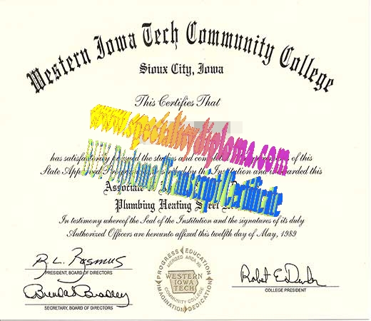 Make fake Western Iowa Tech Community College Diploma