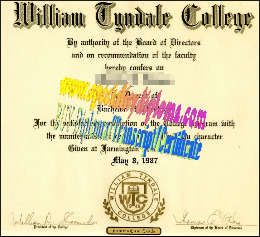 Make fake William Tyndale College Diploma