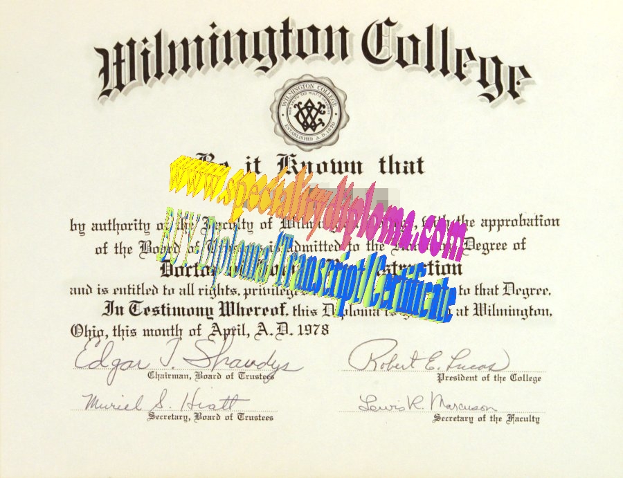 Make fake Wilmington College Diploma