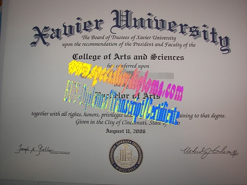 Make fake Xavier University (Cincinnati Diploma