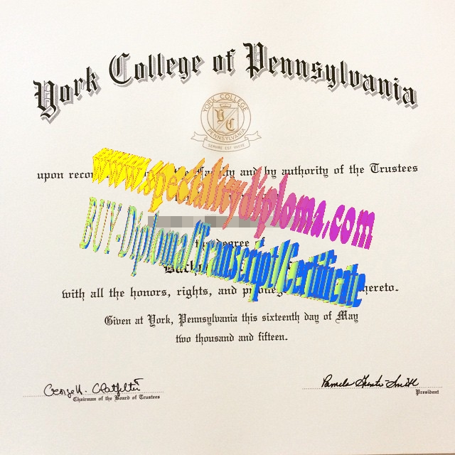 Make fake York College of Pennsylvania Diploma