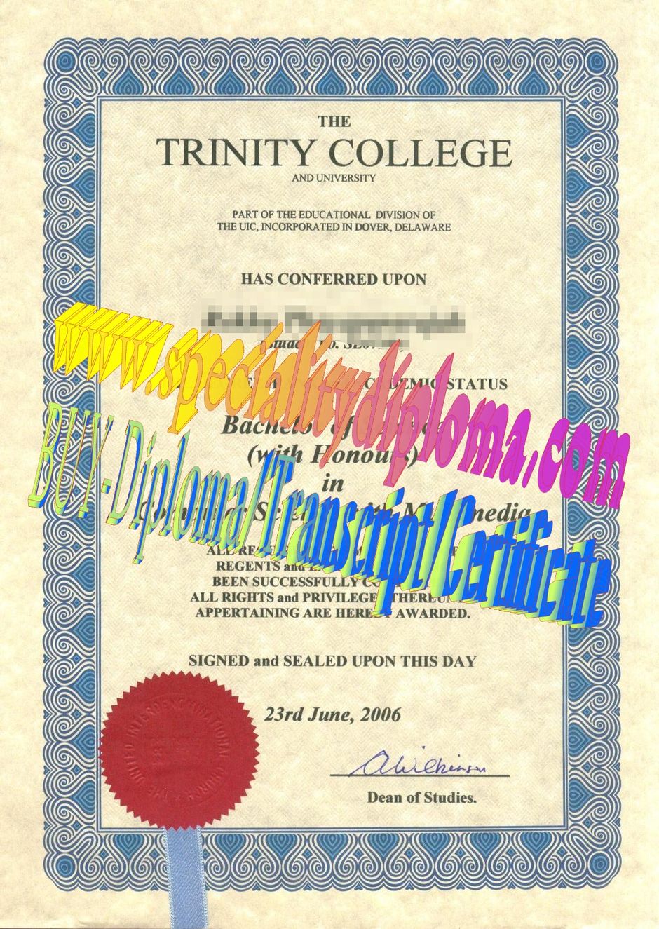 Make fake trinity college Diploma