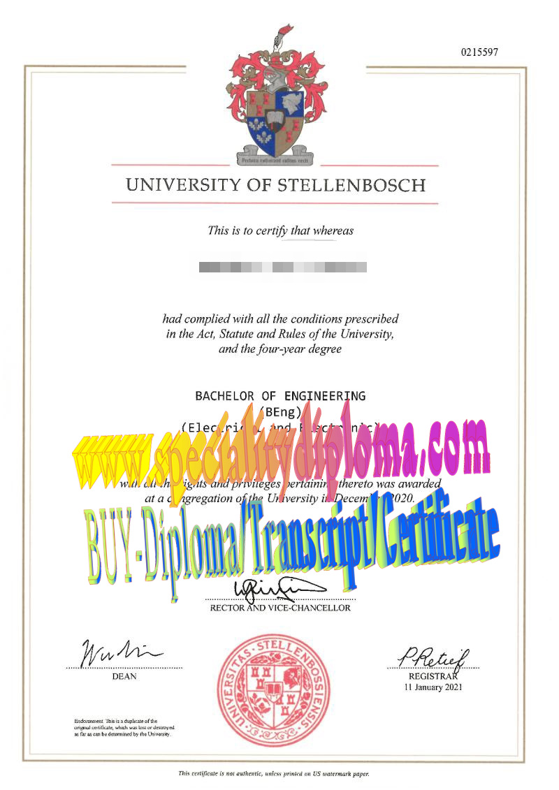 where to order fake Stellenbosch University Diploma